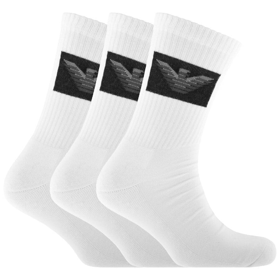 Alternative Image for ProductEmporio Armani 3 Pack Socks White1