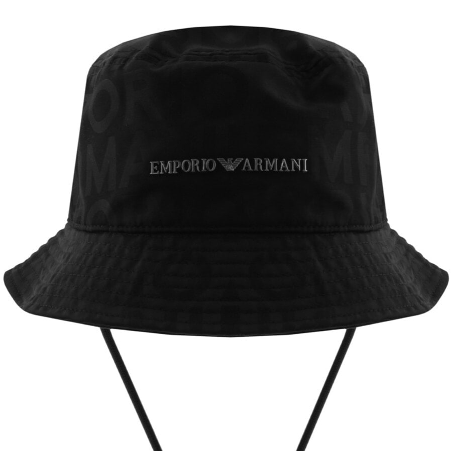 Alternative Image for ProductEmporio Armani Jacquard Logo Bucket Hat Black1