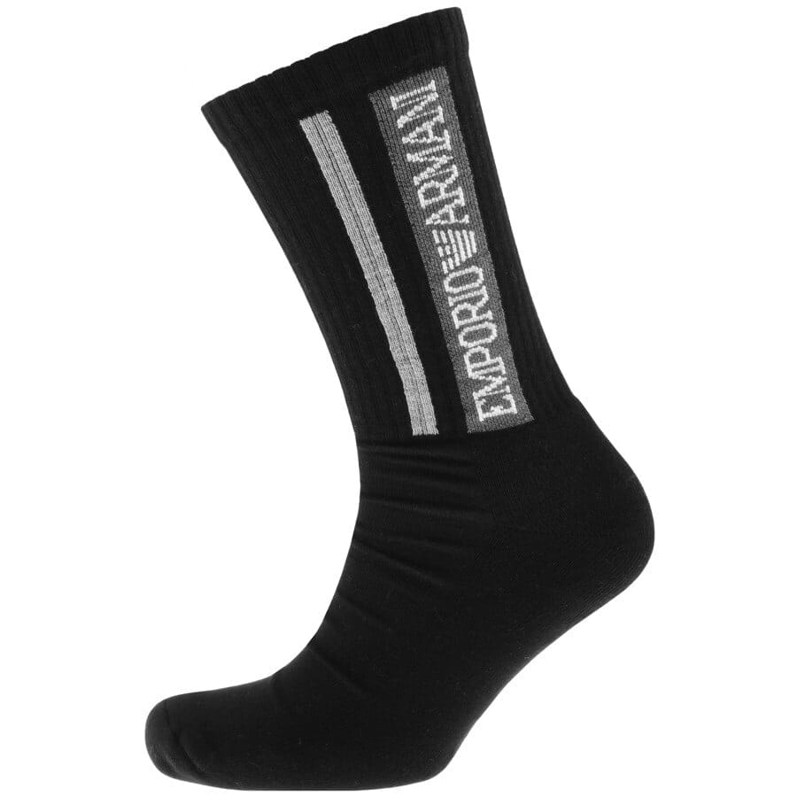 Alternative Image for ProductEmporio Armani 2 Pack Socks Black2