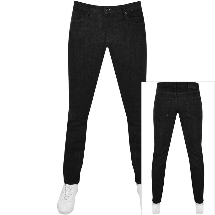 Emporio Armani J06 Slim Jeans Washed Black | Mainline Menswear