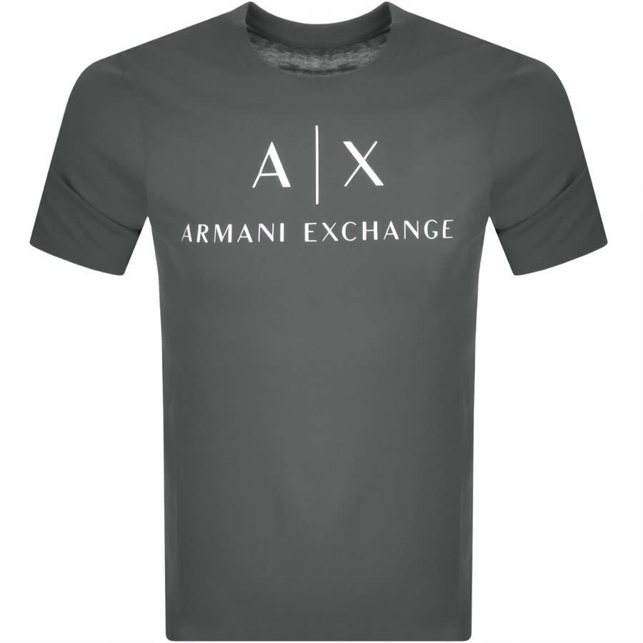 Alternative Image for ProductArmani Exchange Crew Neck Logo T Shirt Grey1
