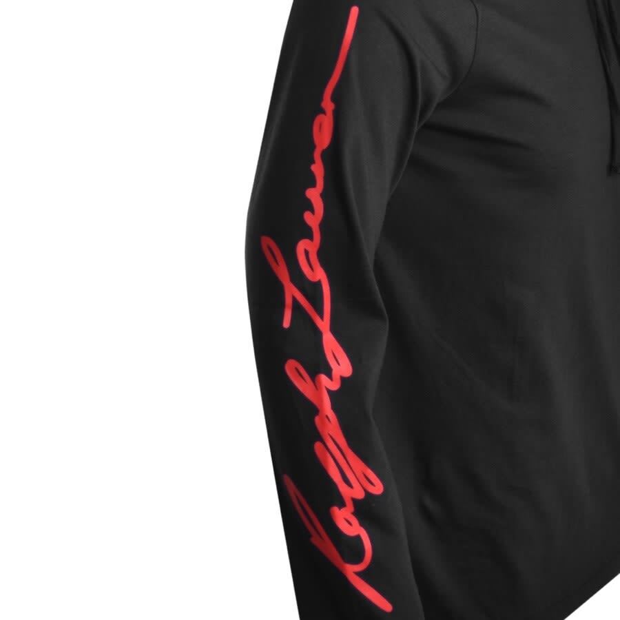 Alternative Image for ProductRalph Lauren Long Sleeved Hooded T Shirt Black2