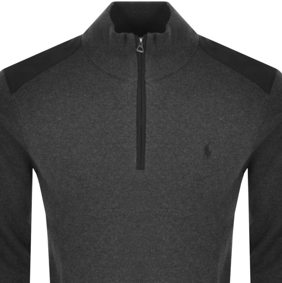 Alternative Image for ProductRalph Lauren Half Zip Knit Jumper Grey2