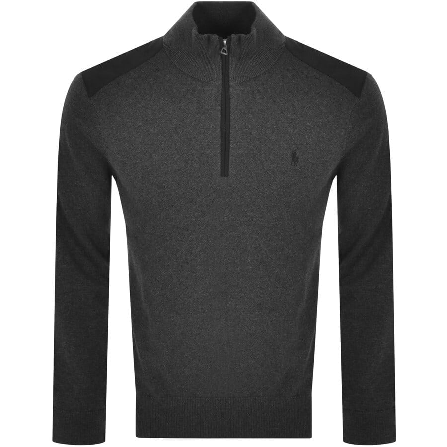 Alternative Image for ProductRalph Lauren Half Zip Knit Jumper Grey1