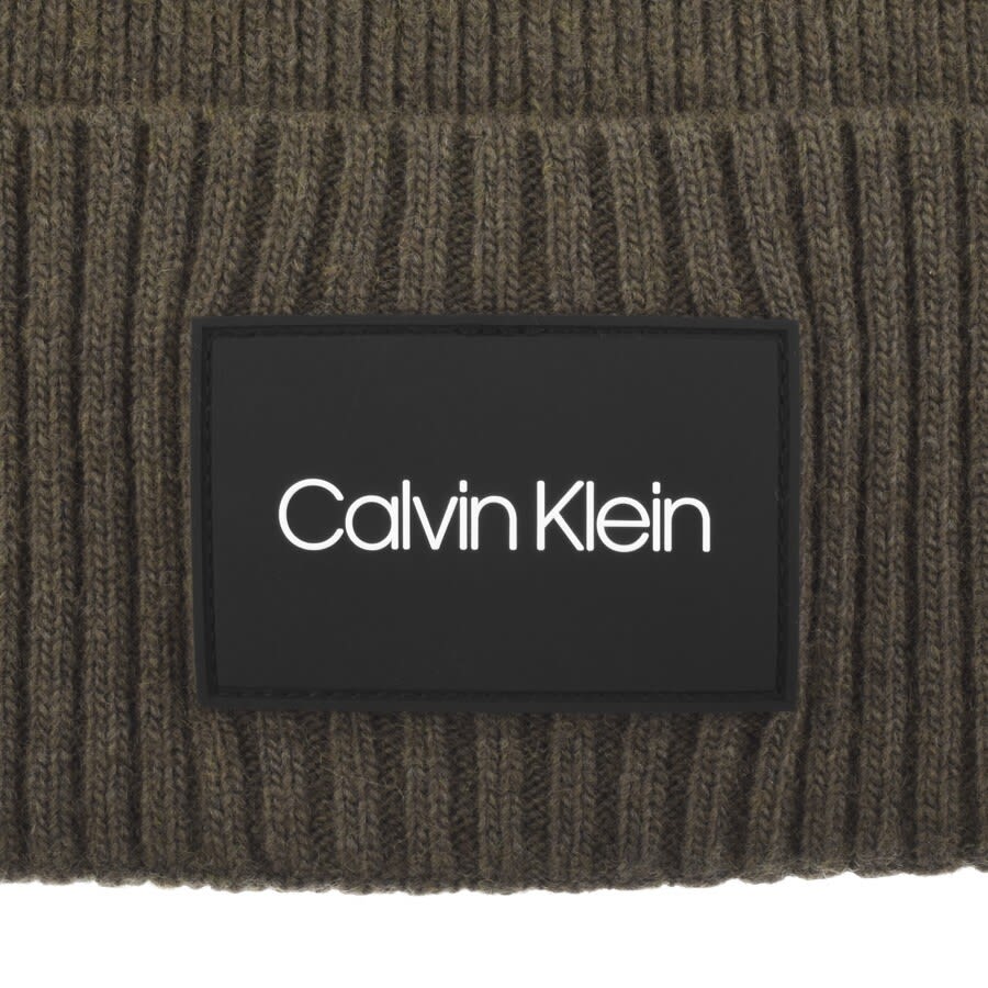Alternative Image for ProductCalvin Klein Patch Ribbed Beanie Hat Khaki3