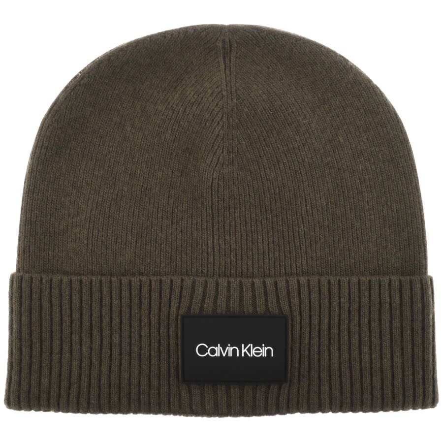 Alternative Image for ProductCalvin Klein Patch Ribbed Beanie Hat Khaki1