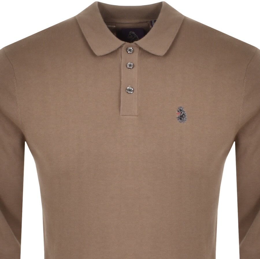 Alternative Image for ProductLuke 1977 Magnesium Knit Long Sleeve Polo Brown2