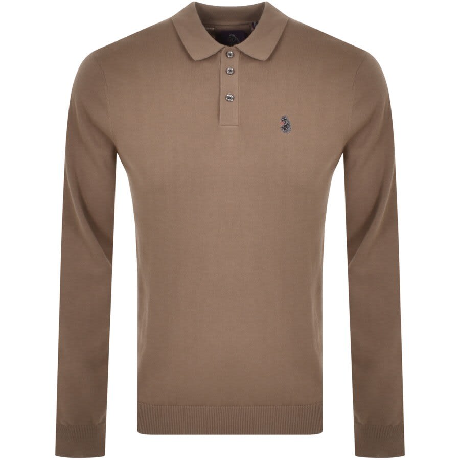 Alternative Image for ProductLuke 1977 Magnesium Knit Long Sleeve Polo Brown1