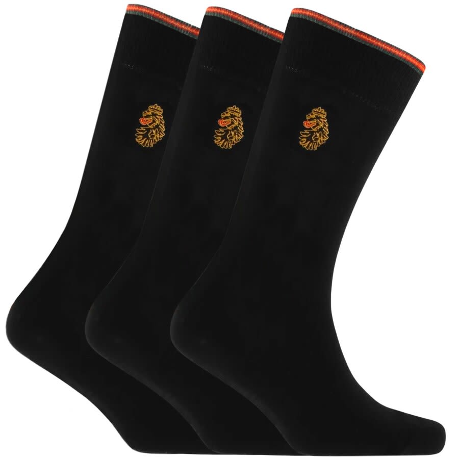 Alternative Image for ProductLuke 1977 Three Pack Spurs Crew Socks Black1