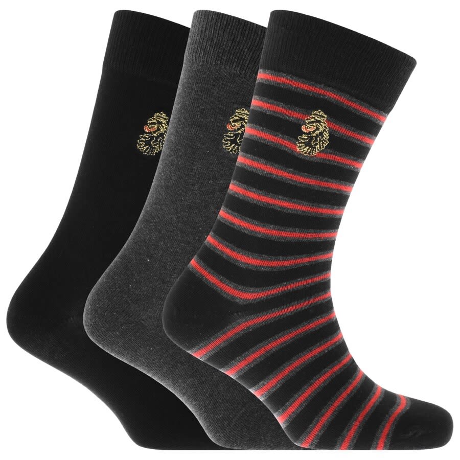 Alternative Image for ProductLuke 1977 Three Pack Bish Crew Socks Grey1