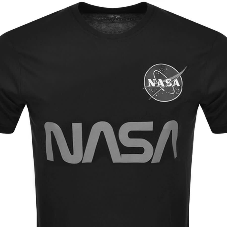 Alternative Image for ProductAlpha Industries Nasa Reflective T Shirt Black2