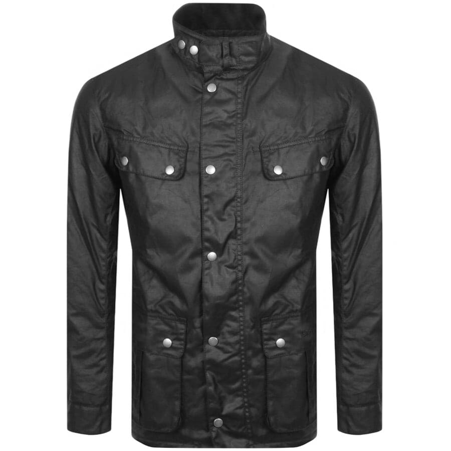 Barbour International Duke Wax Jacket Black | Mainline Menswear