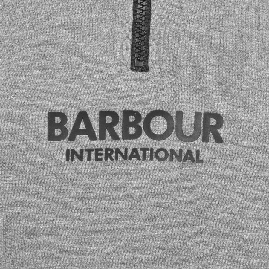 Alternative Image for ProductBarbour International Half Zip Logo Jumper Grey3