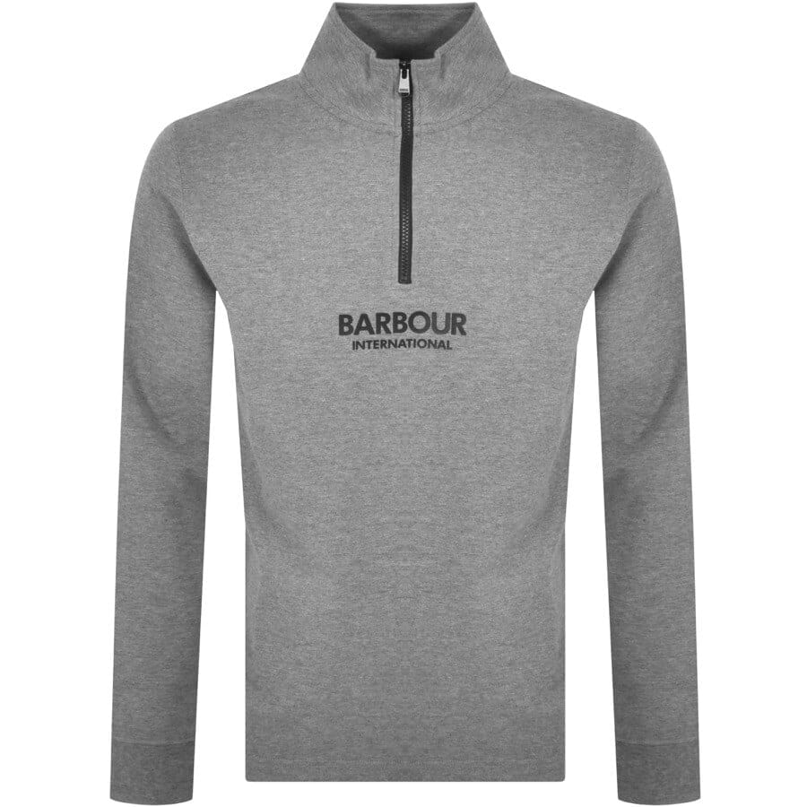 Alternative Image for ProductBarbour International Half Zip Logo Jumper Grey1