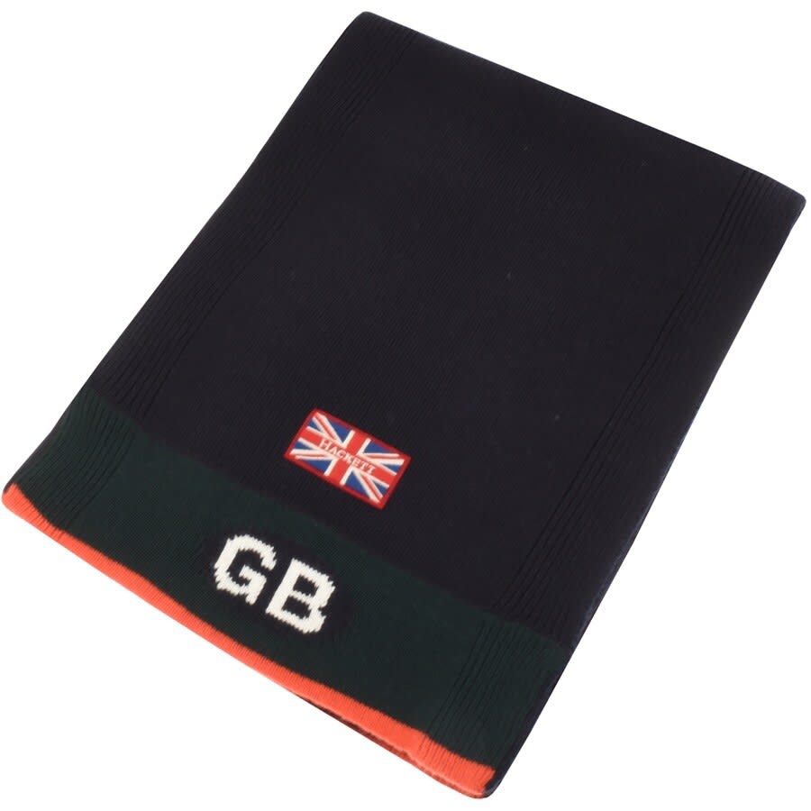 Alternative Image for ProductHackett London Logo Knit Scarf Navy2