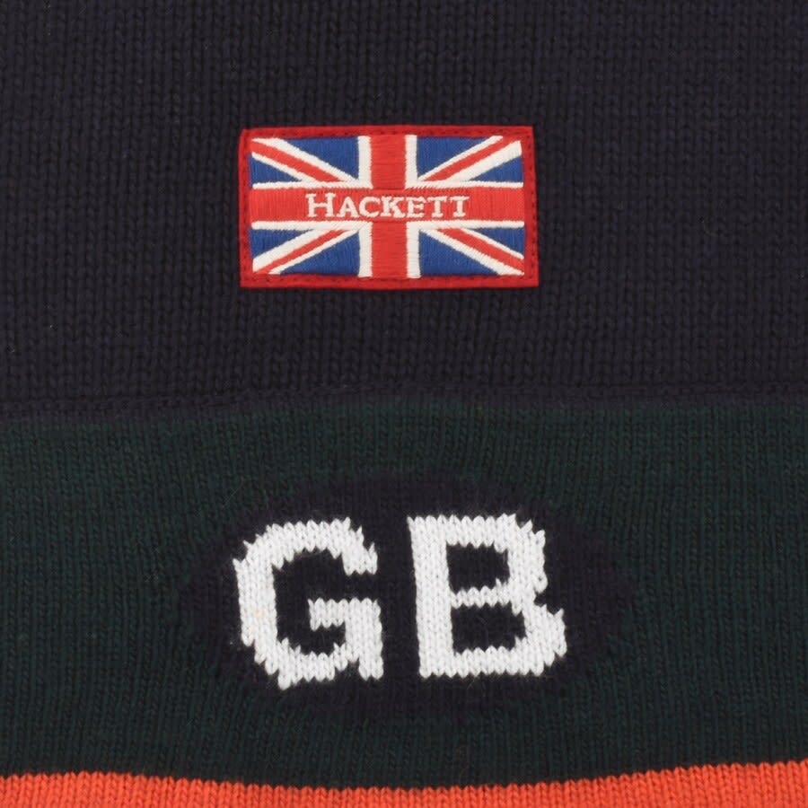 Alternative Image for ProductHackett London Logo Knit Scarf Navy3