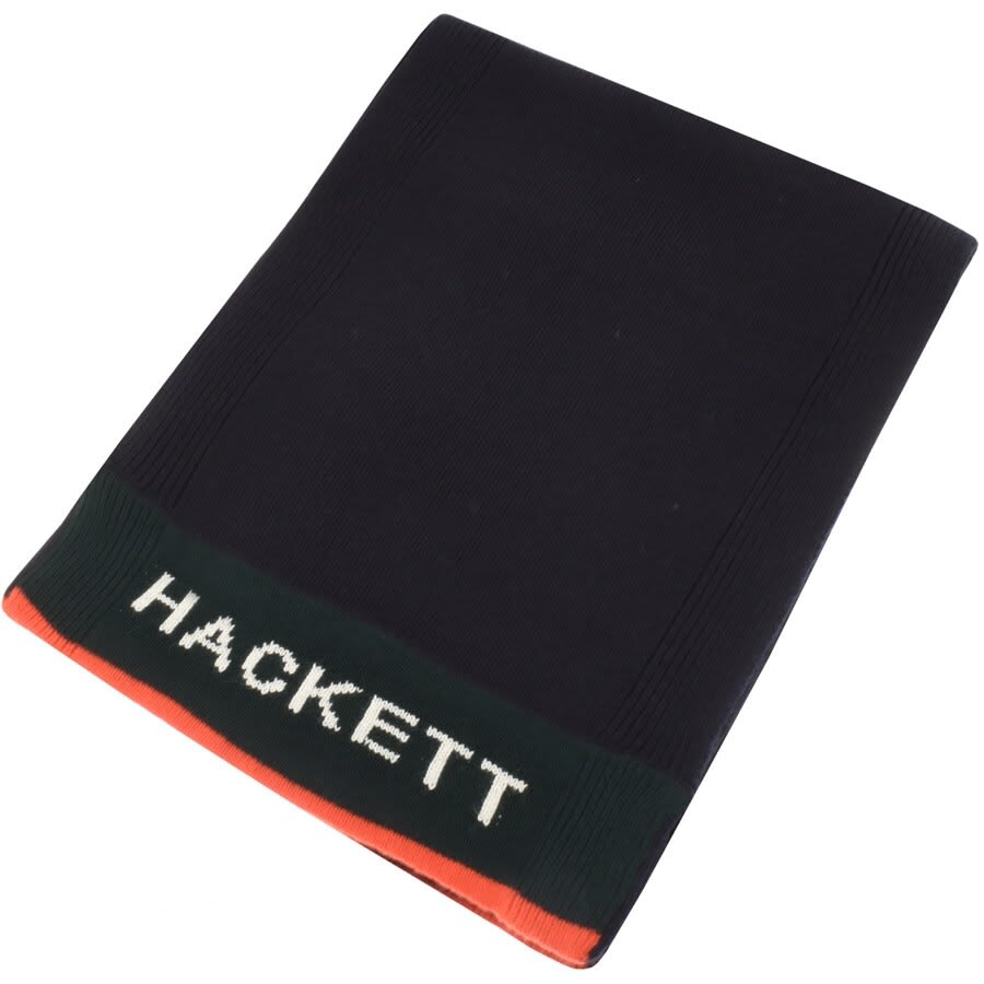 Alternative Image for ProductHackett London Logo Knit Scarf Navy1