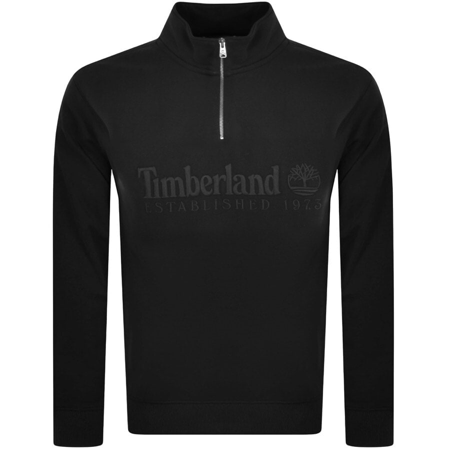 Alternative Image for ProductTimberland Half Zip Logo Sweatshirt Black1