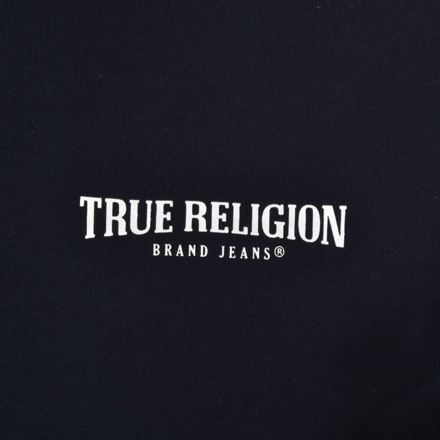 True Religion Logo Hoodie Navy | Mainline Menswear