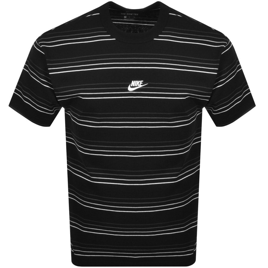 Nike Crew Neck Stripe T Shirt Black Mainline Menswear