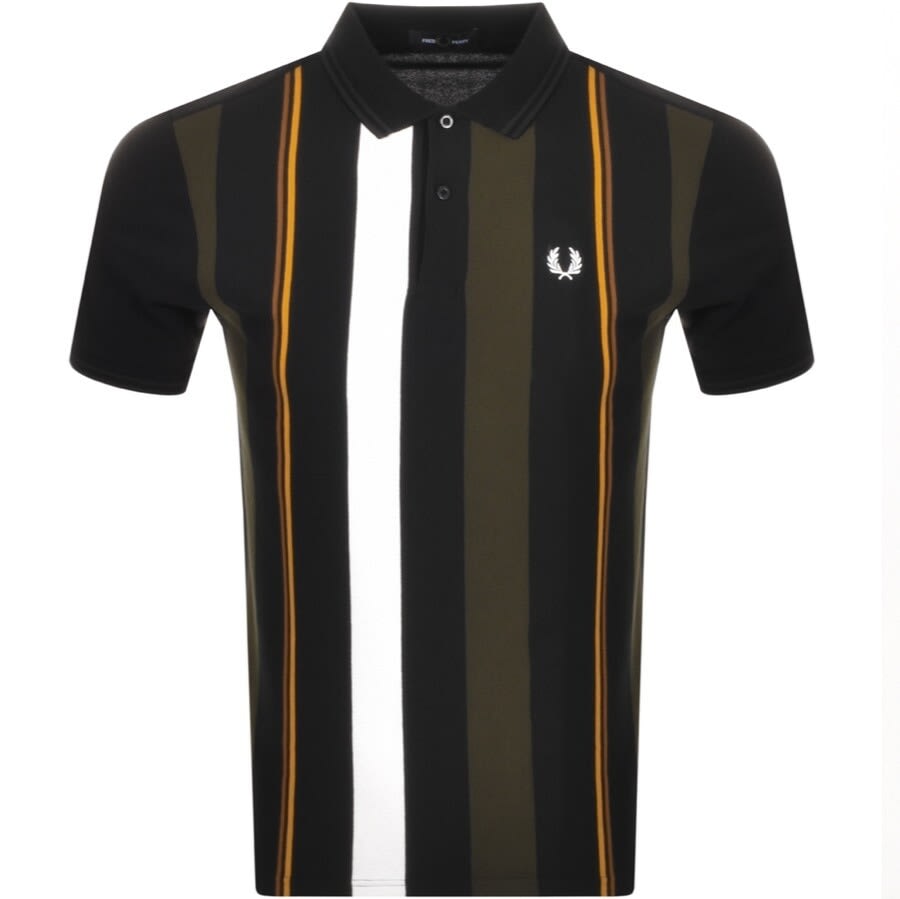 Alternative Image for ProductFred Perry Knitted Stripe Polo T Shirt Black1