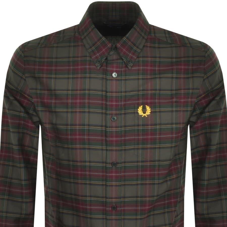 Alternative Image for ProductFred Perry Tartan Long Sleeved Shirt Grey2
