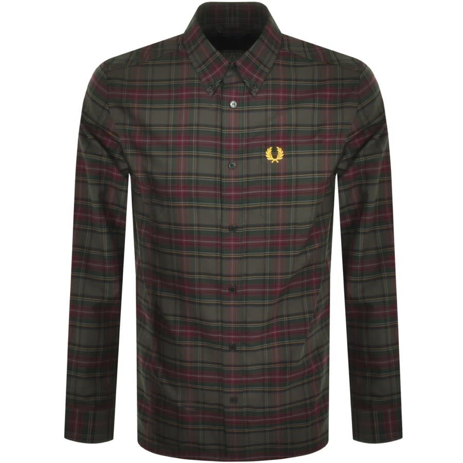 Alternative Image for ProductFred Perry Tartan Long Sleeved Shirt Grey1