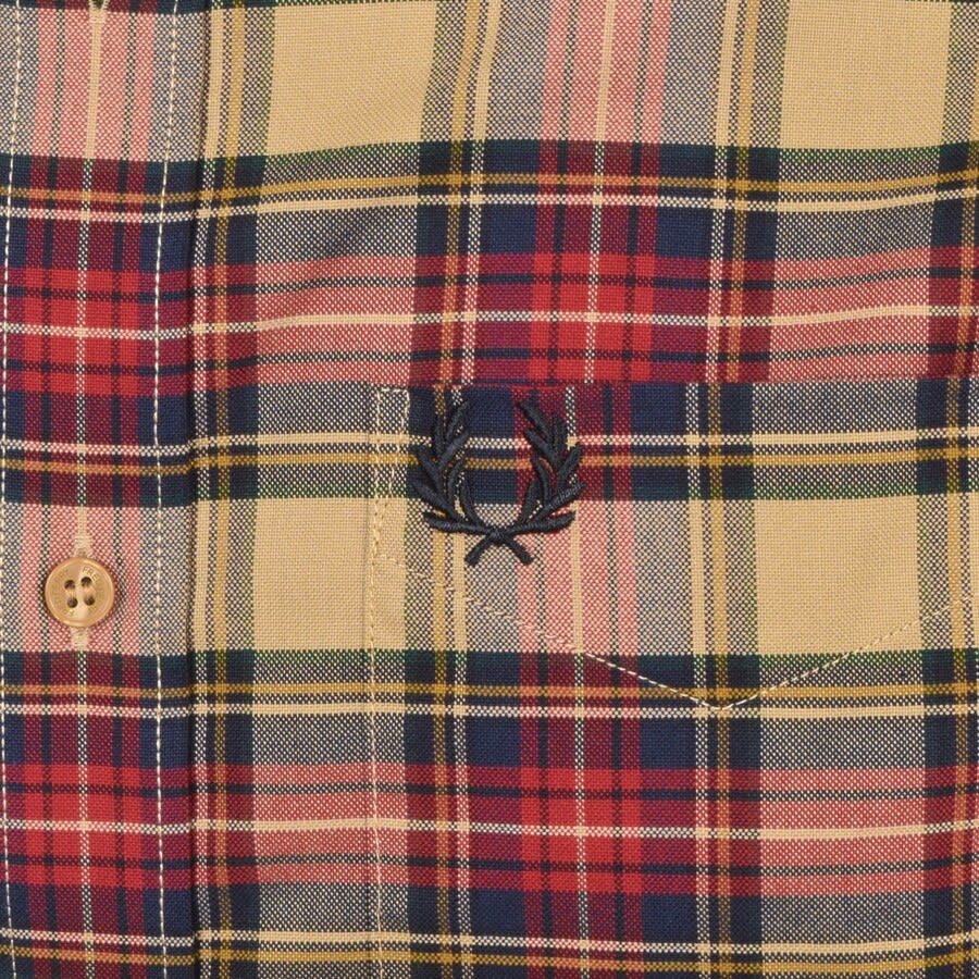 Alternative Image for ProductFred Perry Tartan Long Sleeved Shirt Beige3