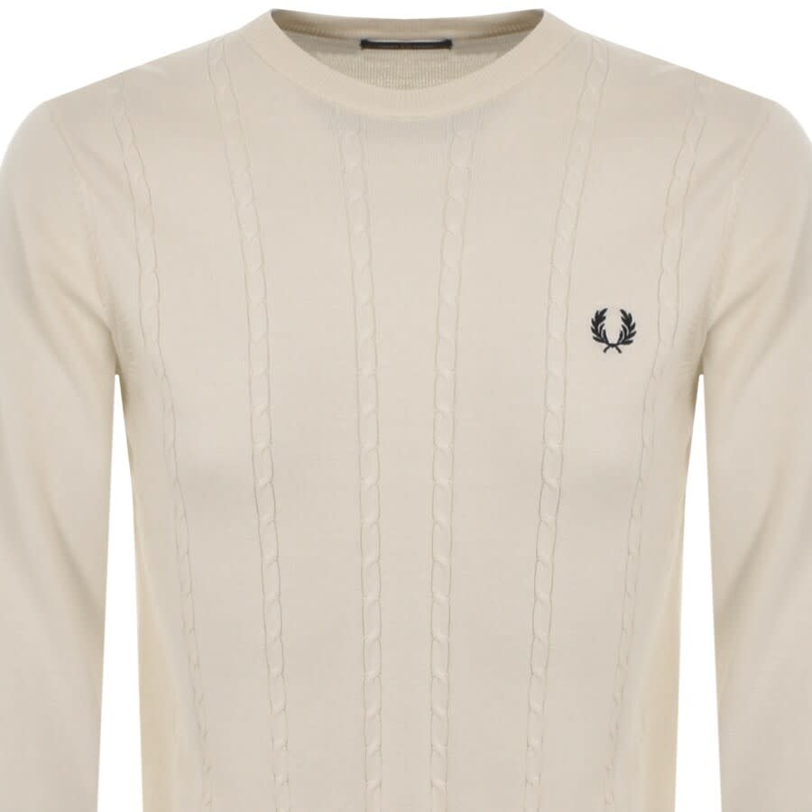 Alternative Image for ProductFred Perry Crew Neck Cable Knit Jumper Cream2