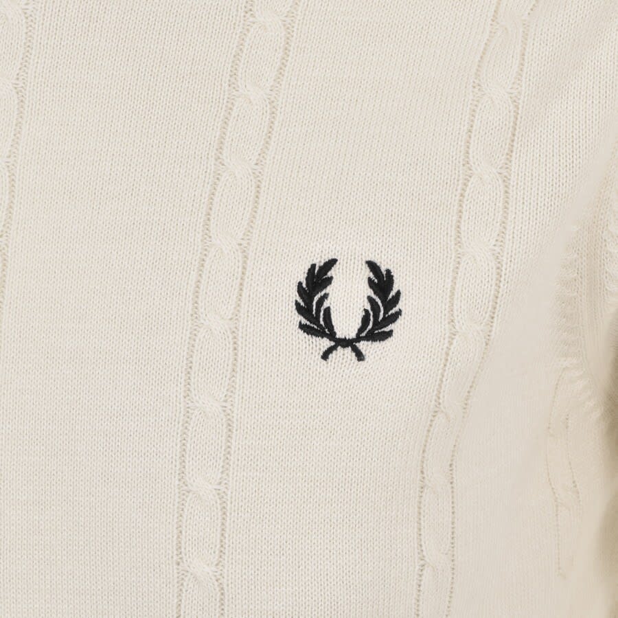 Alternative Image for ProductFred Perry Crew Neck Cable Knit Jumper Cream3