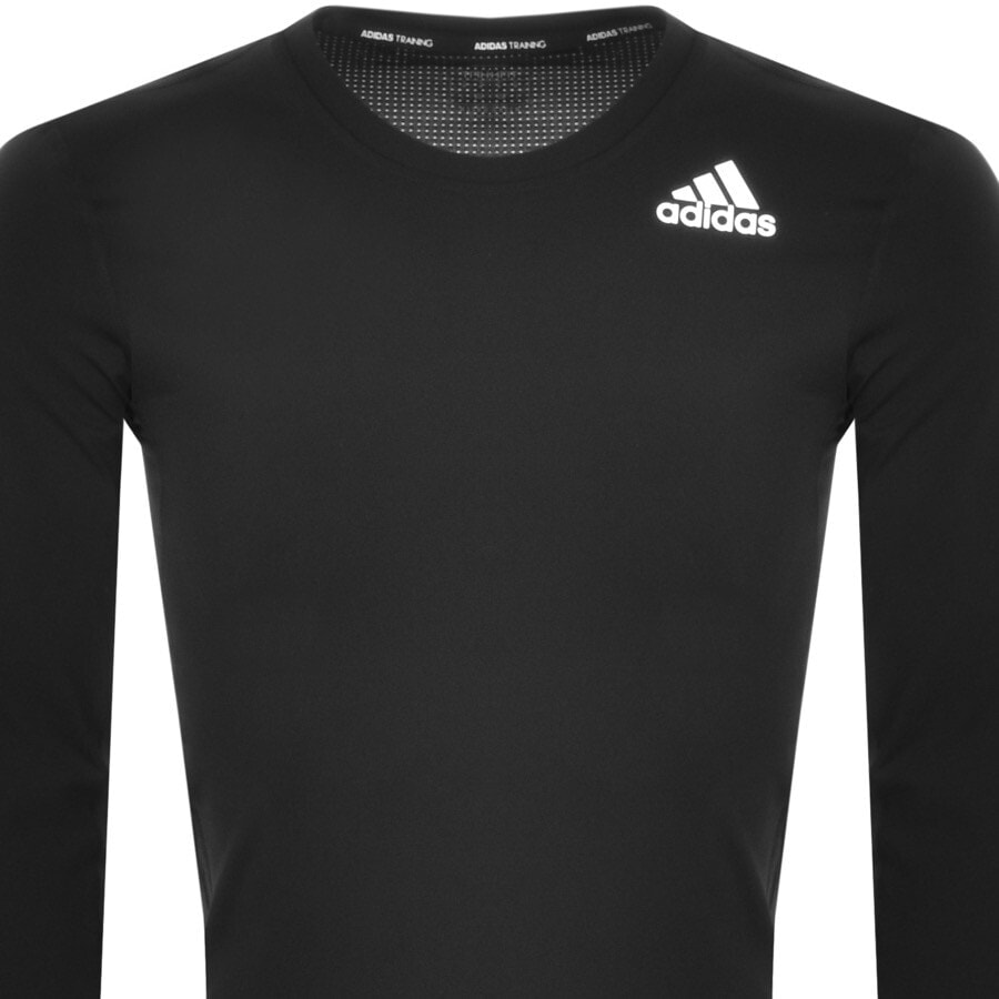 Alternative Image for Productadidas Training Long Sleeve Techfit T Shirt Black2