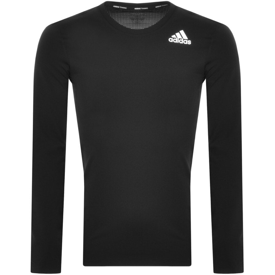 Alternative Image for Productadidas Training Long Sleeve Techfit T Shirt Black1