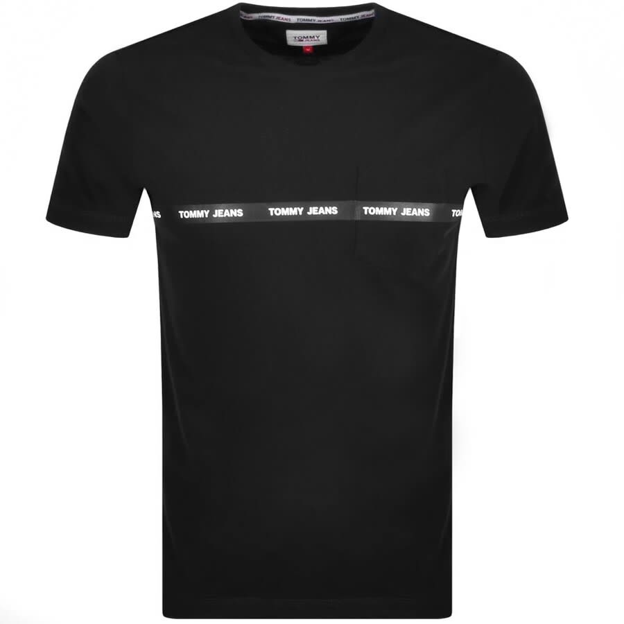 Alternative Image for ProductTommy Jeans Branded Tape T Shirt Black1