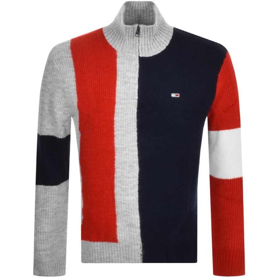 Alternative Image for ProductTommy Jeans Half Zip Logo Knit Jumper Navy1