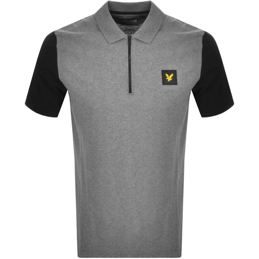 Alternative Image for ProductLyle And Scott Contrast Sleeve Polo T Shirt Grey1