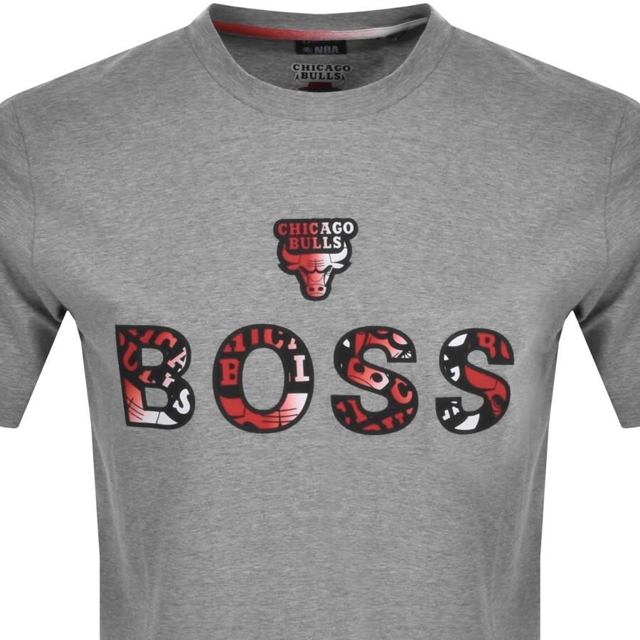 Alternative Image for ProductBOSS X NBA T Basket 2 Logo T Shirt Grey2