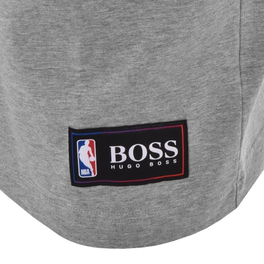 Alternative Image for ProductBOSS X NBA T Basket 2 Logo T Shirt Grey3