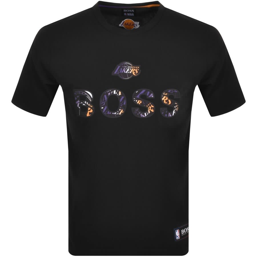 Alternative Image for ProductBOSS X NBA T Basket 2 Logo T Shirt Black1