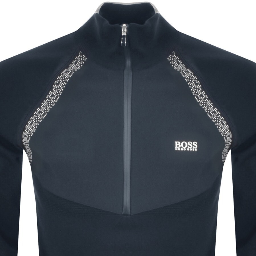Alternative Image for ProductBOSS Zaxel Half Zip Knitted Jumper Navy2