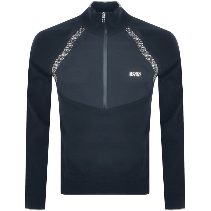 Alternative Image for ProductBOSS Zaxel Half Zip Knitted Jumper Navy1