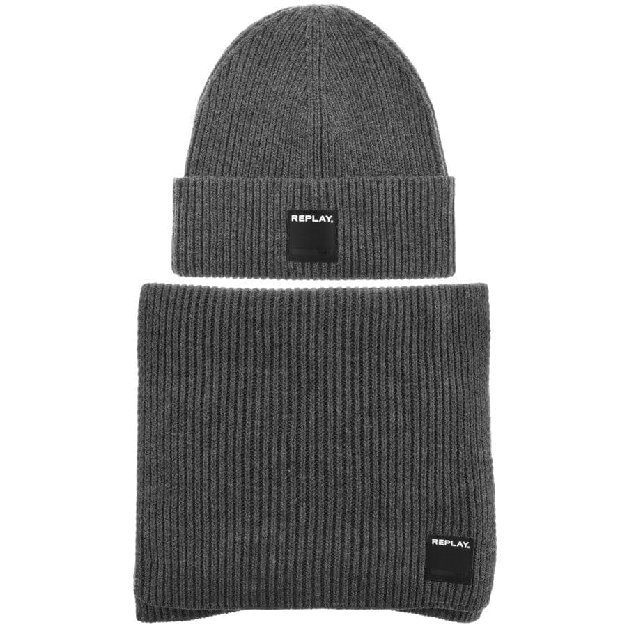 Alternative Image for ProductReplay Beanie Hat And Scarf Gift Set Black1