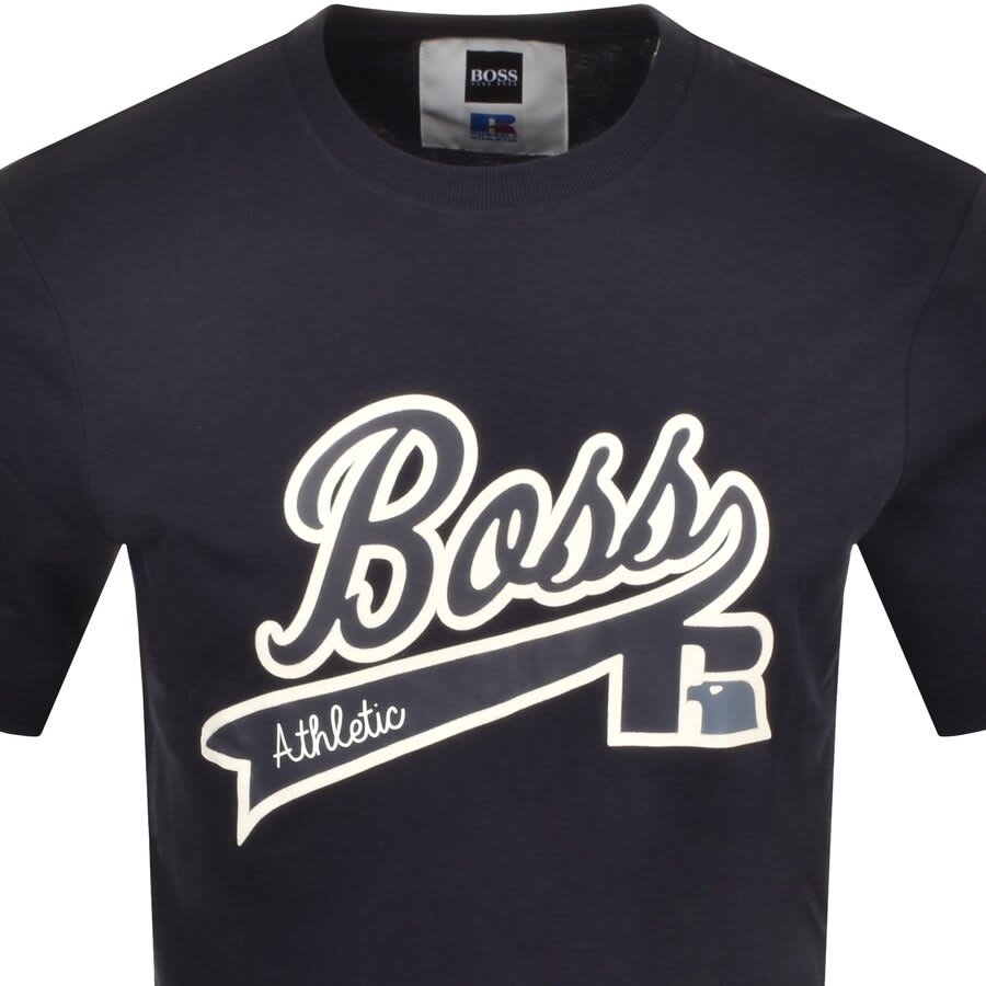 Alternative Image for ProductBOSS X Russell Athletic T RA Logo T Shirt Navy2