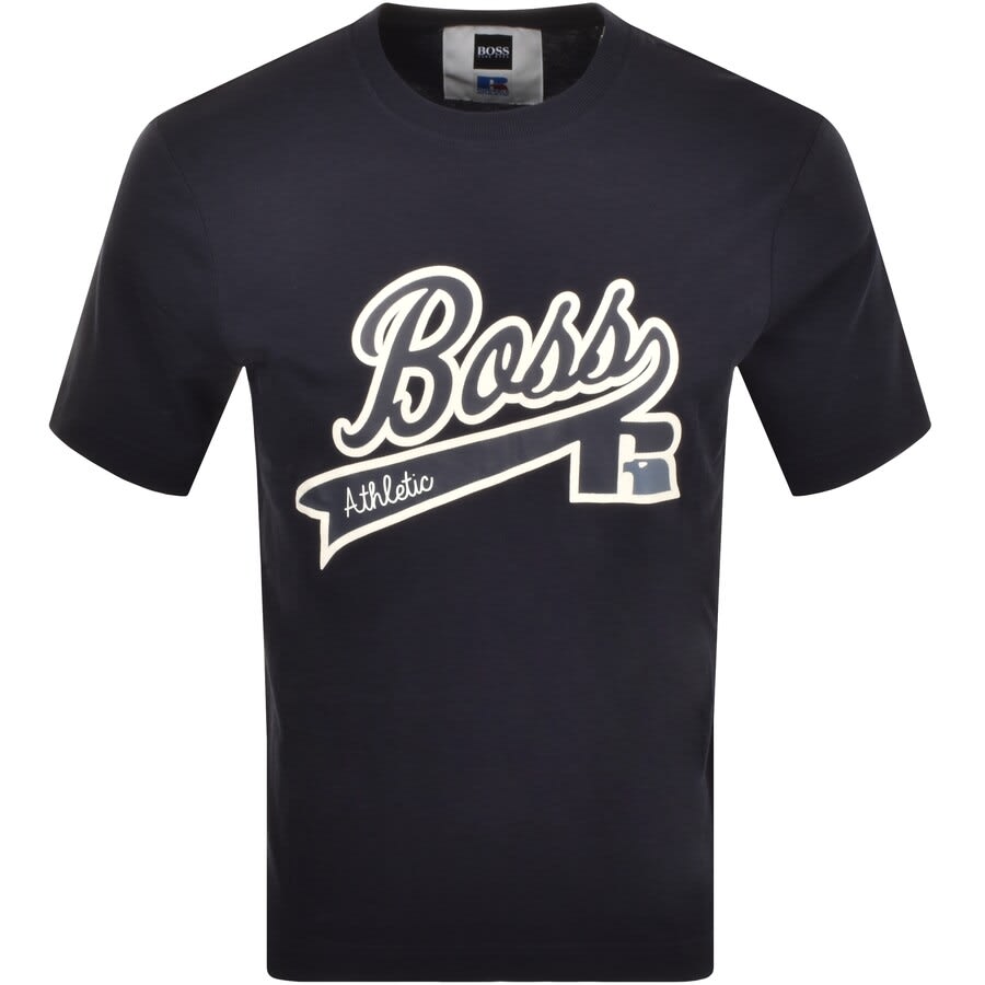 Alternative Image for ProductBOSS X Russell Athletic T RA Logo T Shirt Navy1