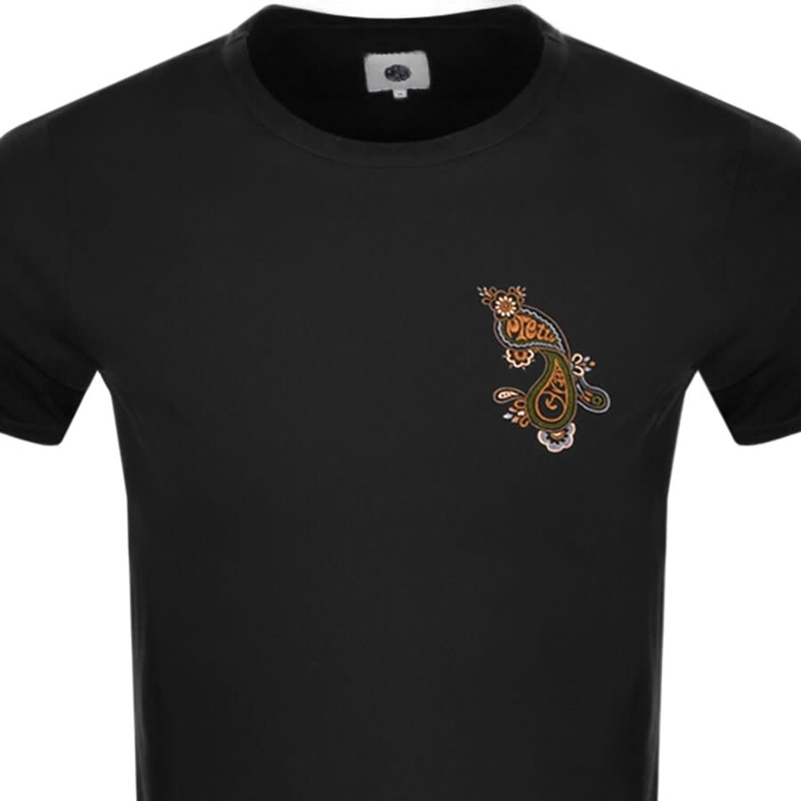 Alternative Image for ProductPretty Green Paisley Print Logo T Shirt Black2