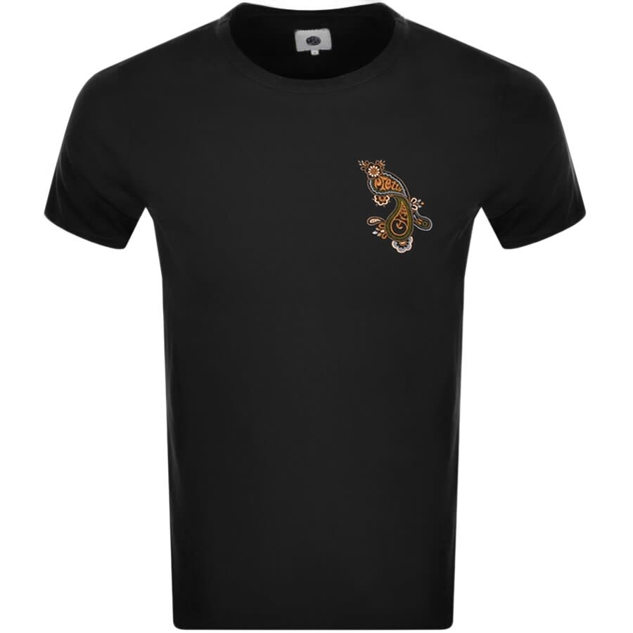 Alternative Image for ProductPretty Green Paisley Print Logo T Shirt Black1