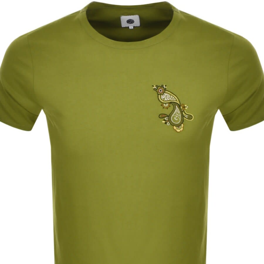 Alternative Image for ProductPretty Green Paisley Print Logo T Shirt Khaki2