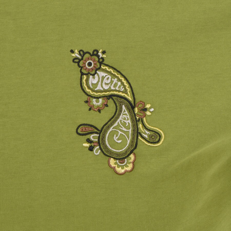 Alternative Image for ProductPretty Green Paisley Print Logo T Shirt Khaki3