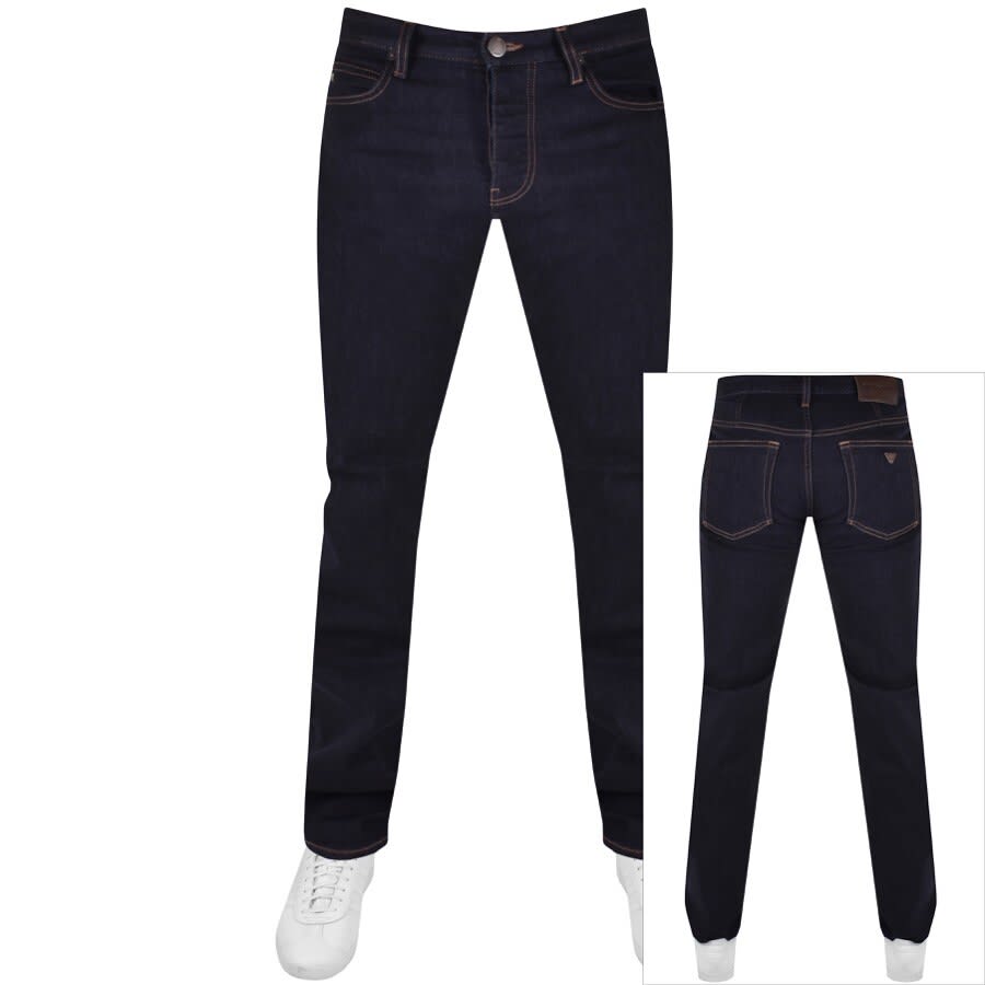 Emporio Armani J45 Regular Jeans Dark Wash Navy | Mainline Menswear