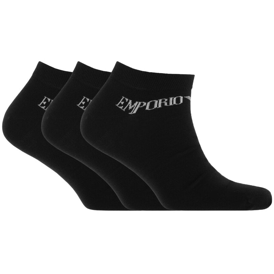 Alternative Image for ProductEmporio Armani 3 Pack Trainer Socks Black1