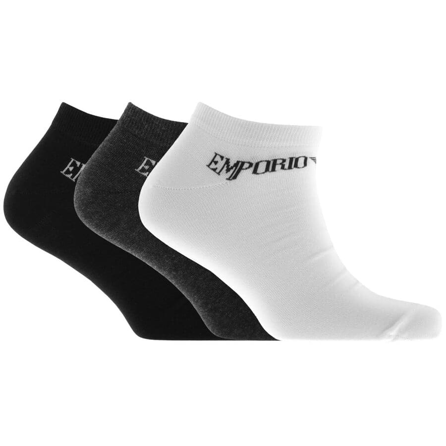 Alternative Image for ProductEmporio Armani 3 Pack Trainer Socks Black1